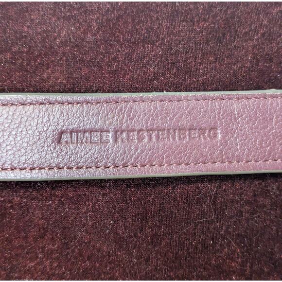 Aimee Kestenberg Brown Velvet Wristlet Clutch with Purple Leather Trim - Picture 4 of 10